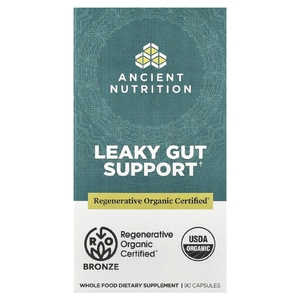 Ancient Nutrition, Leaky Gut, поддержка кишечника, 90 капсул
