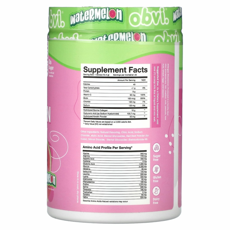 Obvi, More Than Collagen, Watermelon, 10.93 oz (310 g) (Товар снят с продажи) 