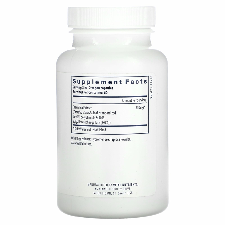 Vital Nutrients, экстракт зеленого чая, 120 веганских капсул