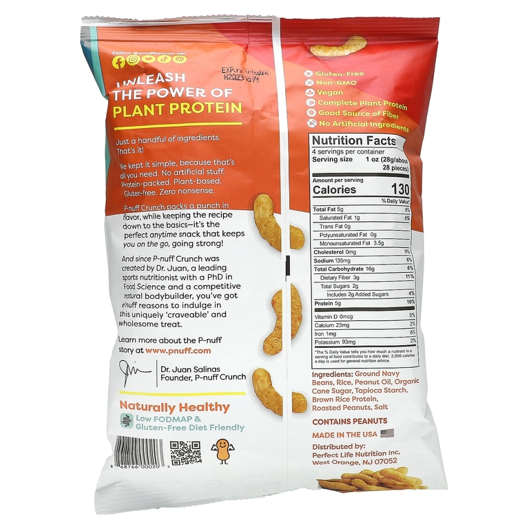 P-Nuff, Crunch, арахисовые колечки, арахис, 113 г (4 унции)