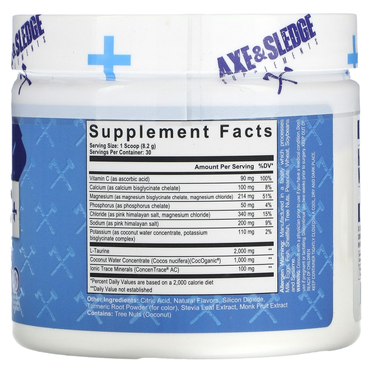 Axe & Sledge Supplements, Electrolytes+, лимон и лайм, 246 г (8,677 унции) (Товар снят с продажи) 