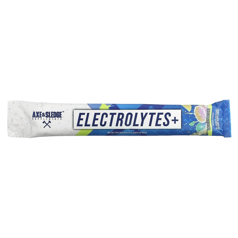 Axe & Sledge Supplements, Electrolytes+, лимон и лайм, 24 пакетика по 8,2 г (0,29 унции)