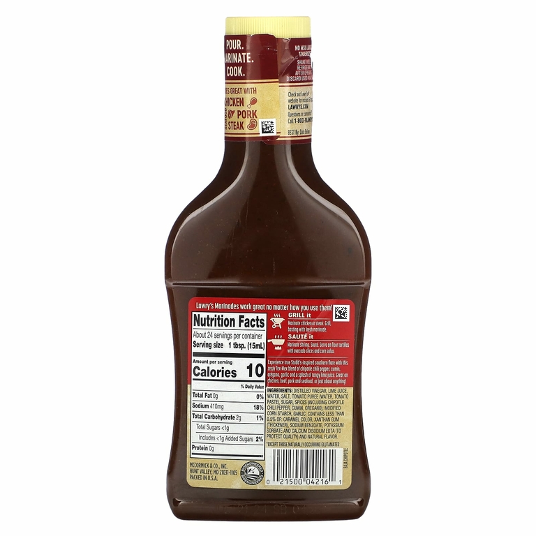 Lawry's, маринад, чипотле (Baja) с соком лайма, 354 мл (12 жидк. унций) (Товар снят с продажи) 