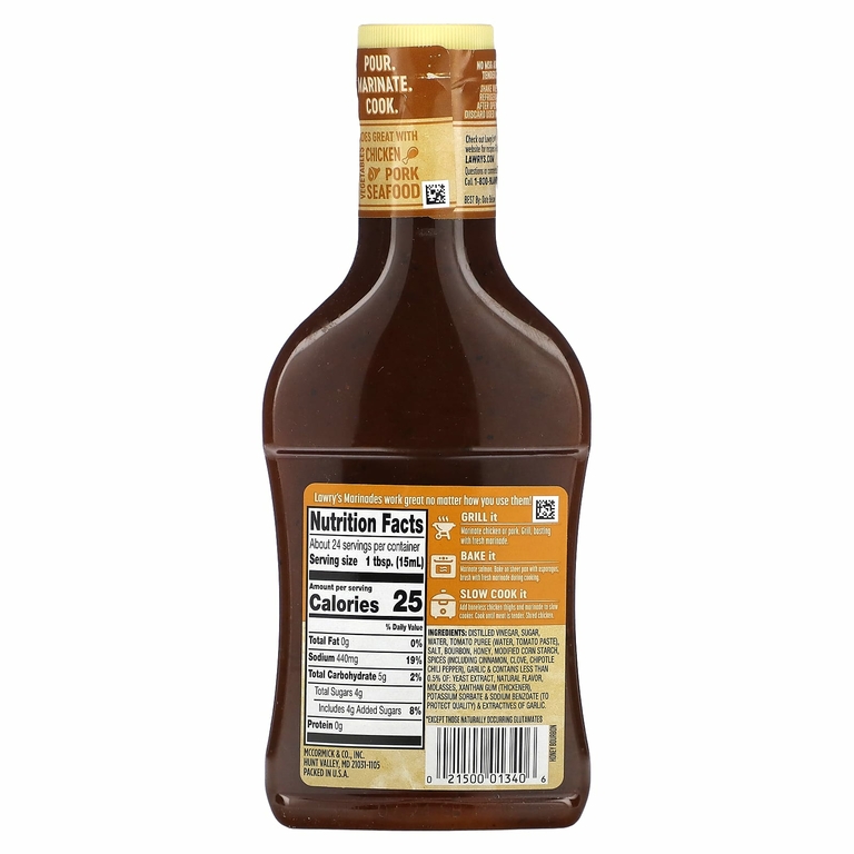 Lawry's, маринад, мед и бурбон, 354 мл (12 жидк. унций)