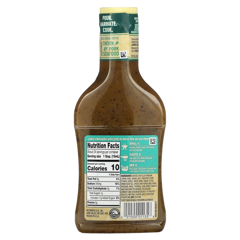 Lawry's, маринад, заправка с белым винным уксусом, 354 мл (12 жидк. унций) (Товар снят с продажи) 