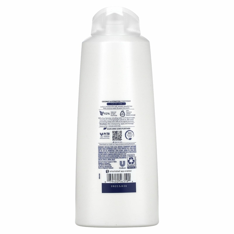 Dove, Ultra Care, увлажняющий кондиционер с кокосом, для сухих волос, 603 мл (20,4 жидк. унции)
