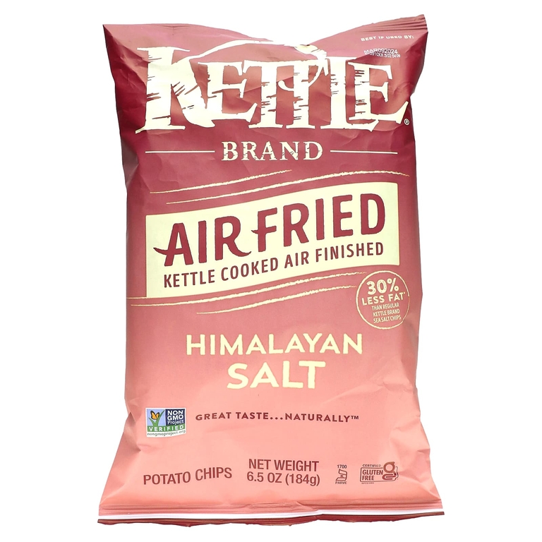 Kettle Foods, картофельные чипсы, обжаренные на воздухе, с гималайской солью, 184 г (6,5 унции)