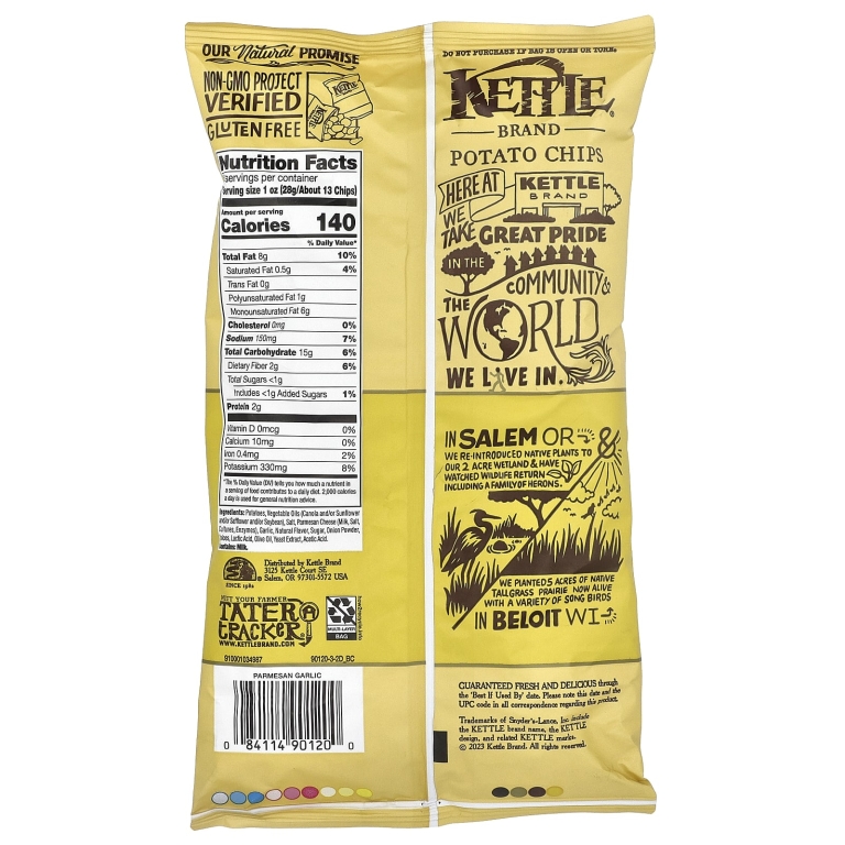 Kettle Foods, картофельные чипсы, со вкусом пармезана и чеснока, 141 г (5 унций)