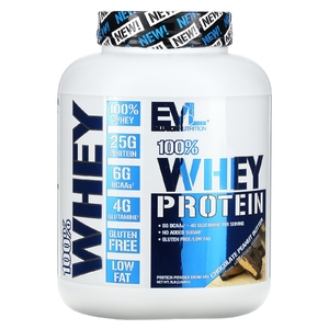 EVLution Nutrition, 100% сывороточный протеин, со вкусом шоколада и арахисового масла, 2,268 кг (5 фунтов) (Товар снят с продажи) 