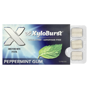 Xyloburst, полностью натуральная ксилитоловая камедь, со вкусом перечной мяты, 12 шт.