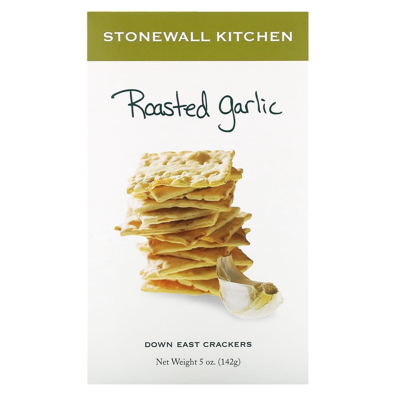 Stonewall Kitchen, Down East Crackers, крекеры, обжаренный чеснок, 142 г (5 унций)