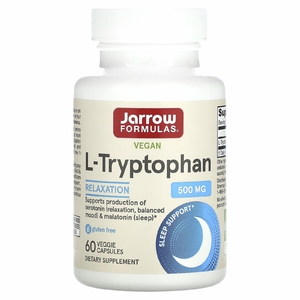 Jarrow Formulas, L-триптофан, 500 мг, 60 растительных капсул