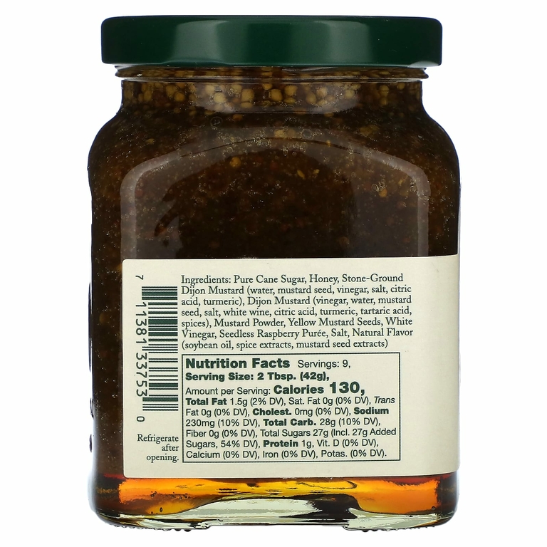 Stonewall Kitchen, малиновый, медово-горчичный соус, 354 г (12,5 унции) (Товар снят с продажи) 