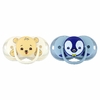RaZbaby, Keep-It-Kleen, пустышка, для детей 0–36 месяцев, пингвин и медведь, 2 шт.