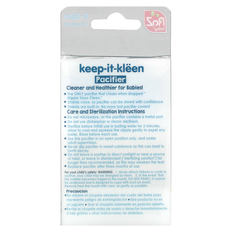 RaZbaby, Keep-It-Kleen, пустышка, для детей 0–36 месяцев, пингвин и медведь, 2 шт.