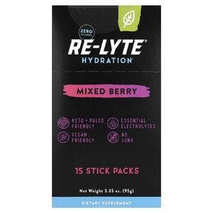 Redmond Trading Company, Re-Lyte® Hydration, ягодная смесь, 15 палочек-пакетов по 6,3 г (0,22 унции)