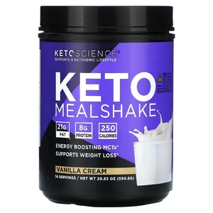 Keto Science, Keto MealShake, ванильный крем, 590,8 г (20,83 унции)