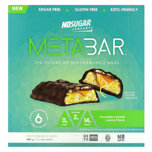 No Sugar Company, MetaBar, шоколад, карамель и арахис, 12 батончиков по 40 г (1,41 унции) (Товар снят с продажи) 