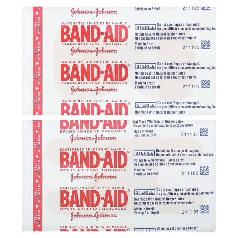 Band Aid, Лейкопластыри, водоблок, сгибание, суставы и кончики пальцев, разные размеры, 10 повязок (Товар снят с продажи) 