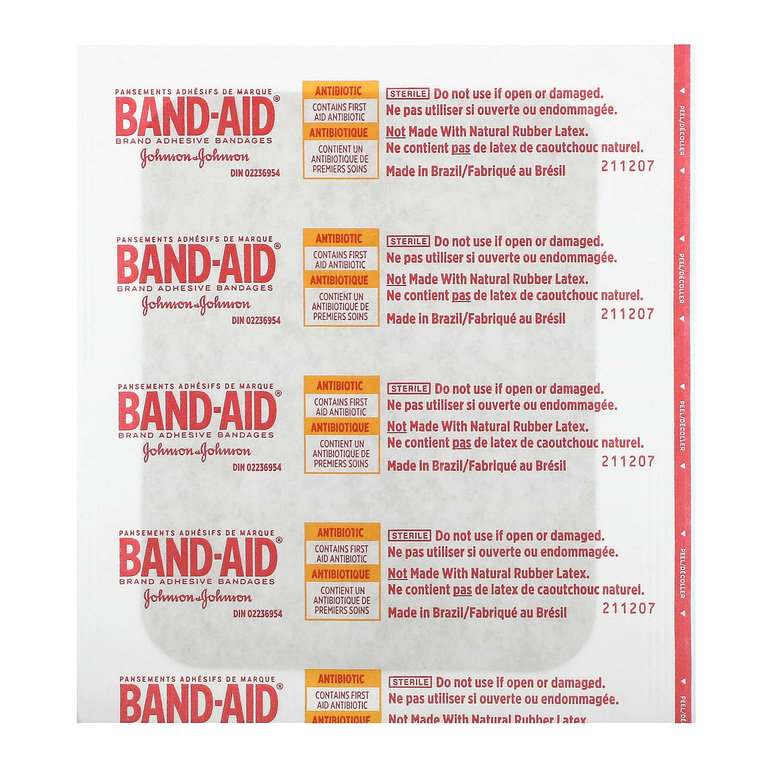 Band Aid, лейкопластыри, защита от инфекций, с Neosporin, большие, 6 лейкопластырей (Товар снят с продажи) 