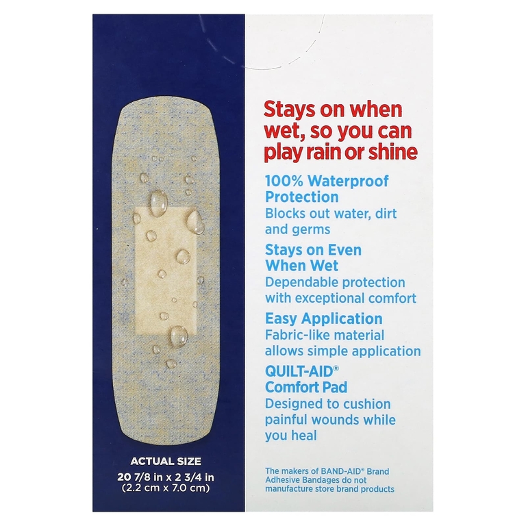 Band Aid, лейкопластыри, Water Block Flex, 20 шт. (Товар снят с продажи) 