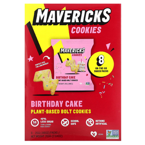 Mavericks, растительное печенье со вкусом торта, 8 упаковок по 25 г (0,88 унции) (Товар снят с продажи) 