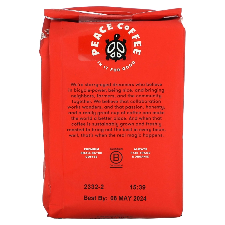 Peace Coffee, Organic Birchwood Breakfast Blend, Ground, Medium Roast, 12 oz (340 g) (Товар снят с продажи) 