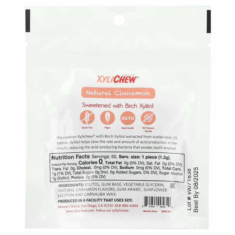 XyliDENT, Xylichew, натуральная корица, 50 шт., 65 г (2,29 унции)