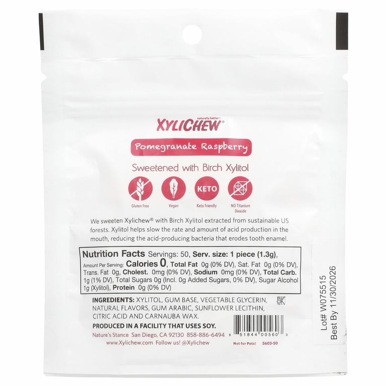 XyliDENT, Xylichew, гранат и малина, 50 шт., 65 г (2,29 унции)