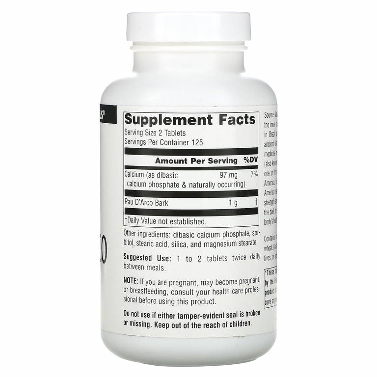 Source Naturals, кора муравьиного дерева, 500 мг, 250 таблеток (250 мг в 1 таблетке)