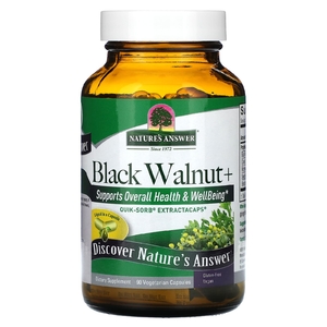 Natures Answer, черный орех+, 90 вегетарианских капсул