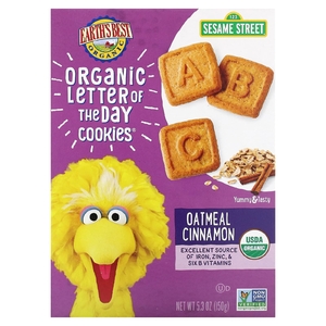 Earth's Best, Sesame Street, органическое печенье Letter of The Day, для детей от 2 лет, овсянка и корица, 150 г (5,3 унции)
