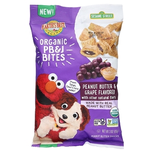 Earth's Best, Organic PB&J Bites, для детей от 2 лет, арахисовое масло и виноград, 85 г (3 унции) (Товар снят с продажи) 