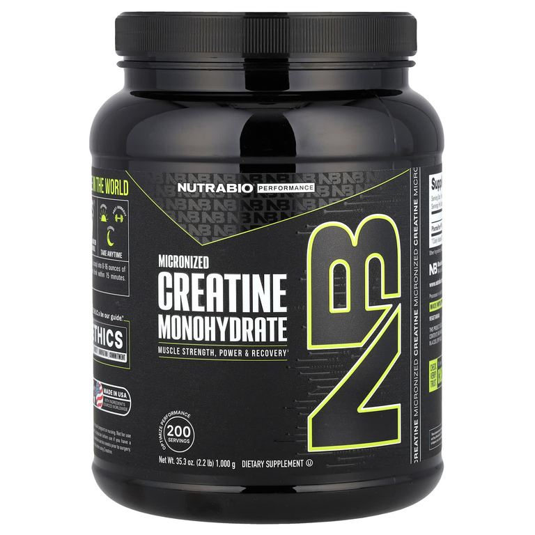NutraBio, моногидрат креатина, 1000 г (2,2 фунта)
