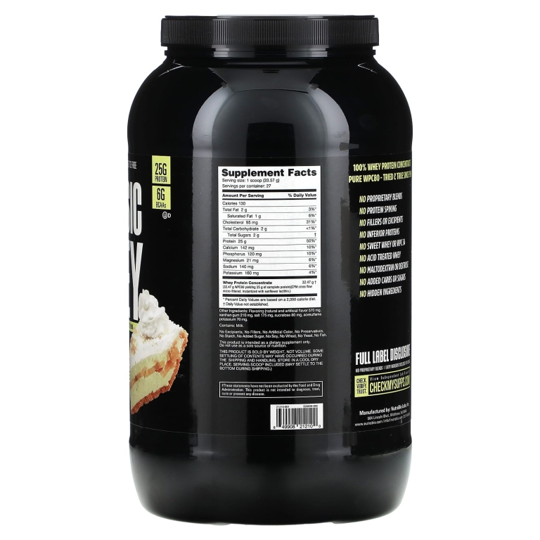 NutraBio, Classic Whey Protein, банановый кремовый пирог, 907 г (2 фунта)
