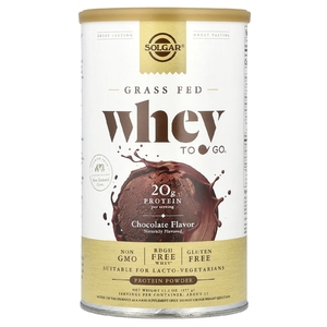 Solgar, Grass Fed Whey To Go®, протеиновый порошок, шоколад, 377 г (13,2 унции)