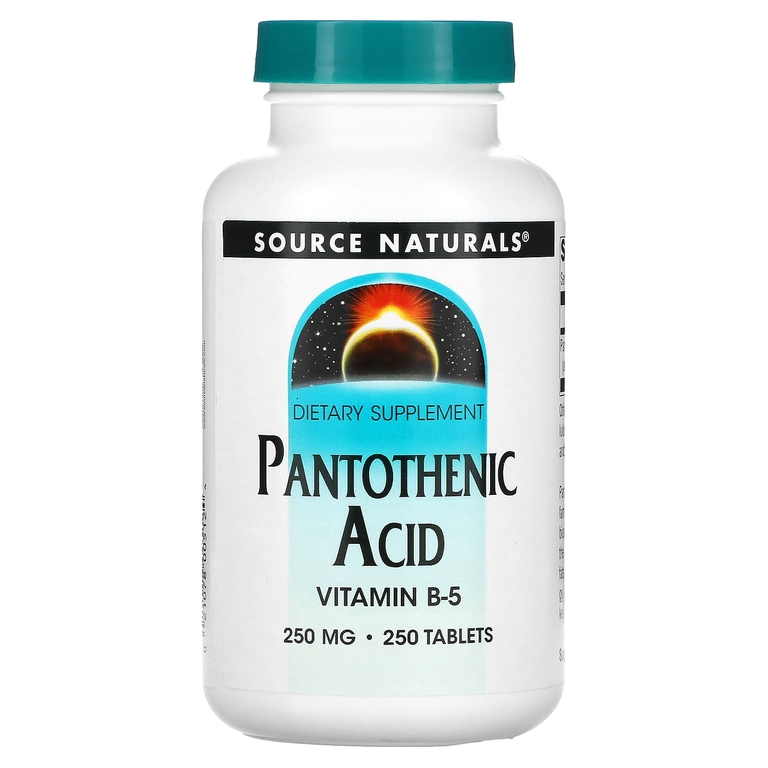 Source Naturals, пантотеновая кислота, 250 мг, 250 растительных капсул