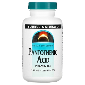 Source Naturals, пантотеновая кислота, 250 мг, 250 растительных капсул