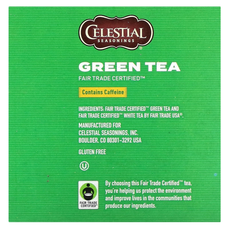 Celestial Seasonings, зеленый чай, сертификат справедливой торговли, 12 капсул K-Cup, 3,1 г (0,1 унции) каждая