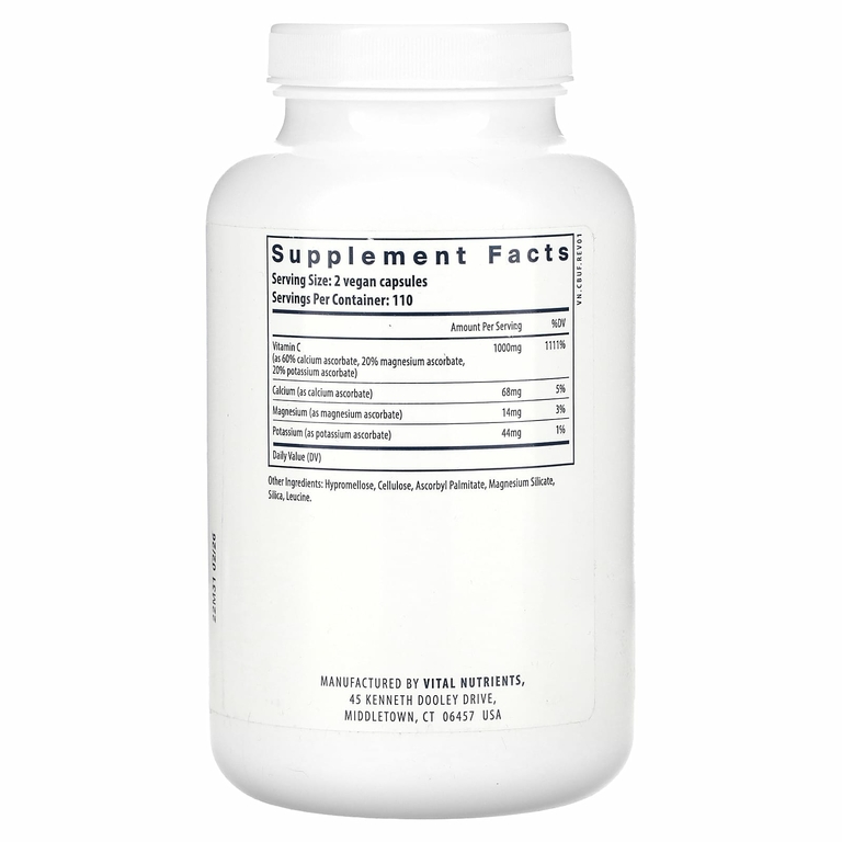 Vital Nutrients, Buffered C, 220 веганских капсул