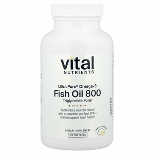 Vital Nutrients, Ultra Pure® Omega-3, рыбий жир 800, лимон, 90 мягких таблеток