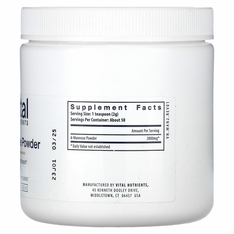 Vital Nutrients, манноза в порошке, 100 г (3,53 унции)