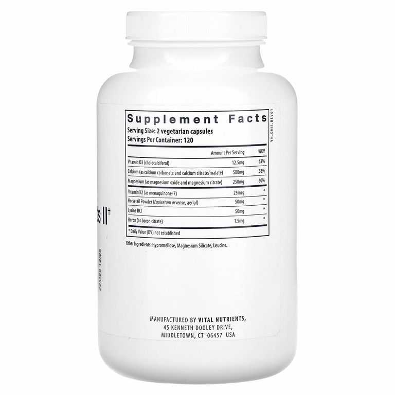 Vital Nutrients, Osteo-Nutrients II с витамином K2-7, 240 вегетарианских капсул