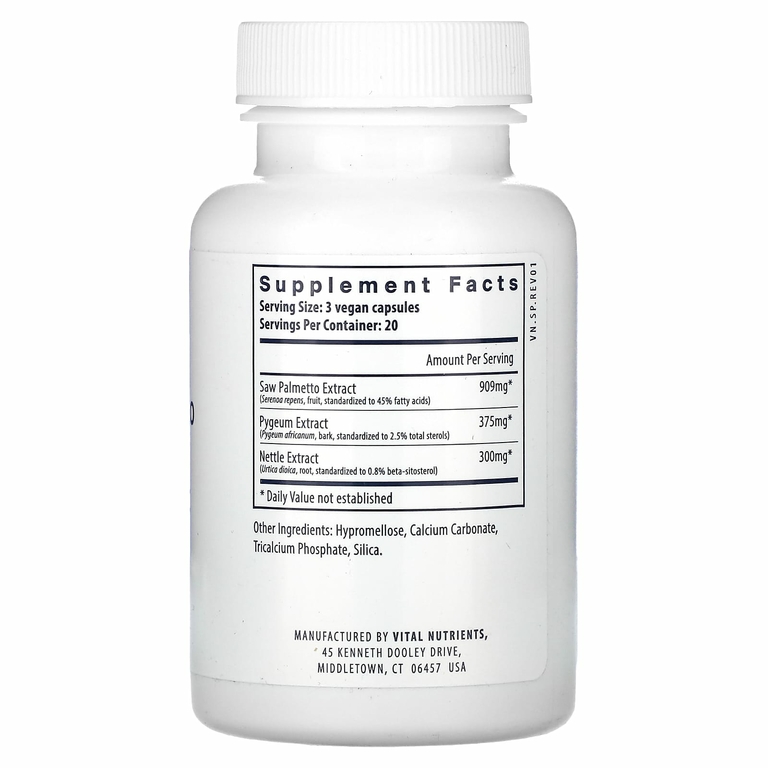 Vital Nutrients, корень крапивы серенои, 60 веганских капсул