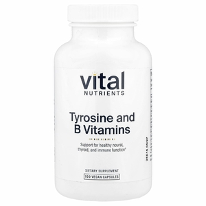 Vital Nutrients, тирозин и витамины группы B, 100 растительных капсул