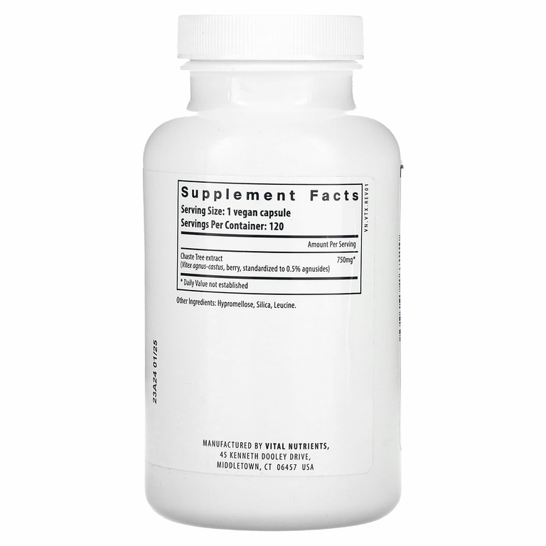 Vital Nutrients, Vitex 750, 120 веганских капсул