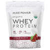 Dr. Mercola, Pure Power, органический сывороточный протеин, со вкусом клубники, 585 г (1 фунт, 4,6 унции)
