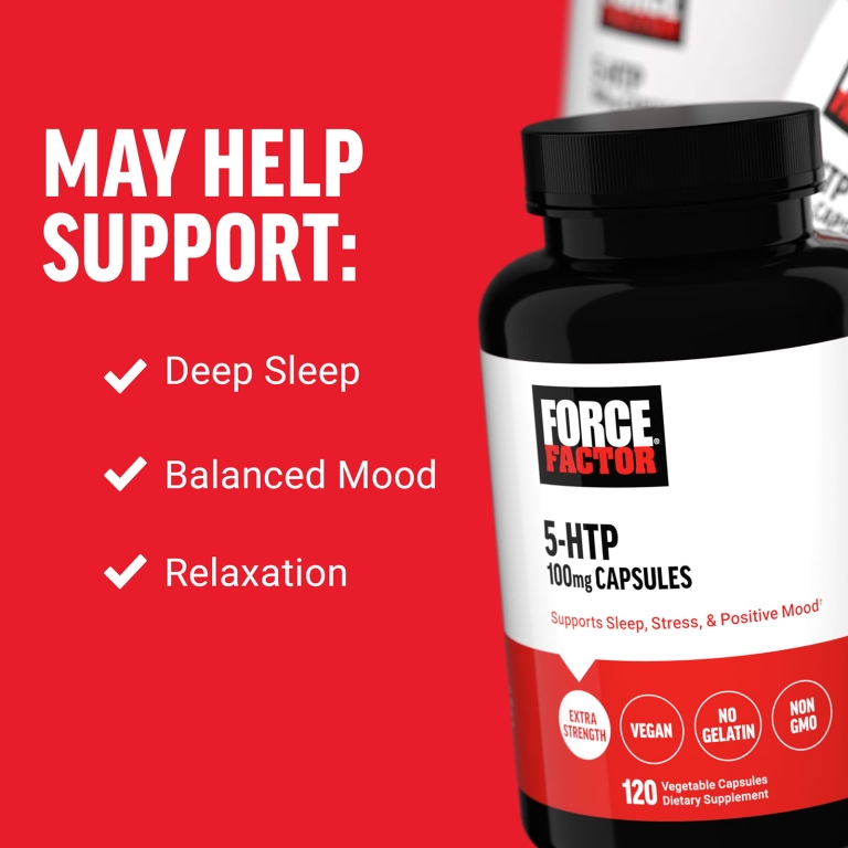 Force Factor, 5-HTP, 100 мг, 120 растительных капсул (Товар снят с продажи) 