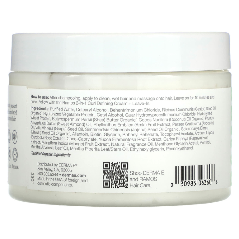 DERMA E, Ramos Clean Curls, глубокое восстановление локонов, 284 г (10 унций)