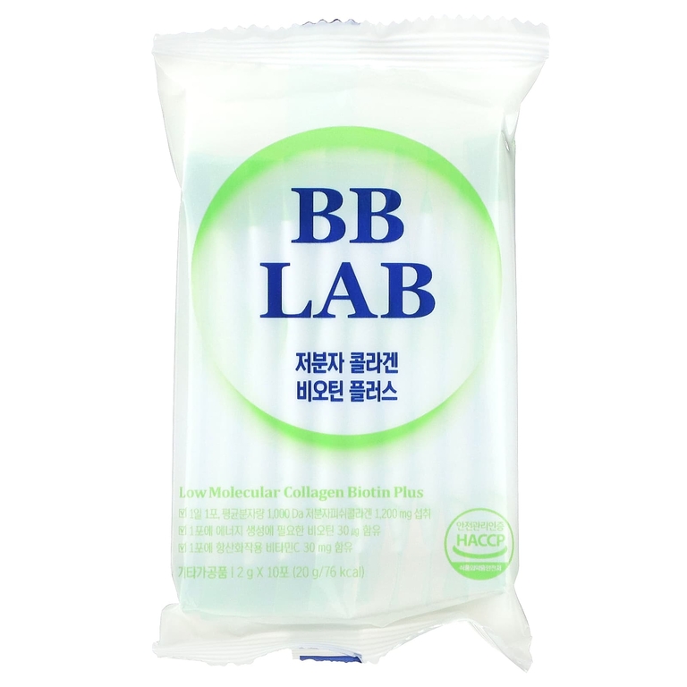 BB Lab, низкомолекулярный коллаген с биотином Plus, 30 пакетиков по 2 г (Товар снят с продажи) 